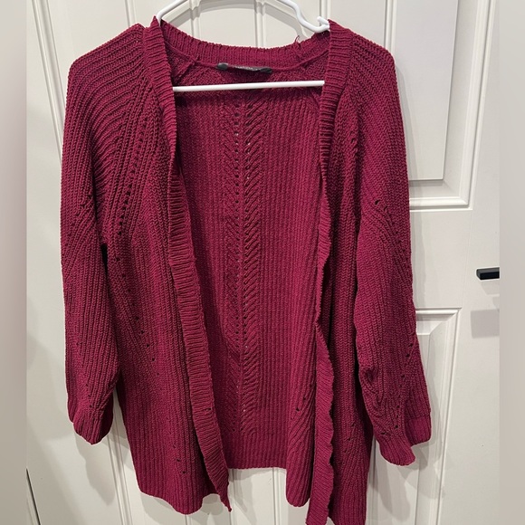 Members mark pink Red Chenille Knit Cardigan Sweater - Picture 1 of 6